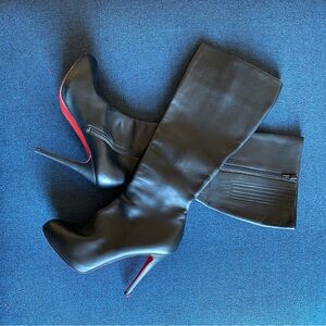 Christian Louboutin Pumppie Botta knee high leather boots